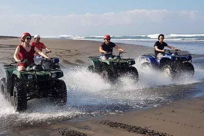 Bali ATV Ride In the beach black sand atv tour - Kelecung Beach black sand: what the ride feels like onshore
