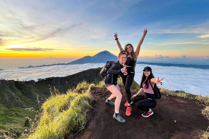 Mount Batur Sunrise Hike & Hot Spring (Private & All-Inclusive) - Batur Sari Restaurant buffet lunch with a volcano backdrop
