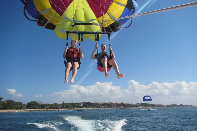 Nusa Dua Marine Jet Ski and Parasailing Adventure with Hotel Pick up - Parasailing over the sea and the Kuta–Nusa Dua bridge views