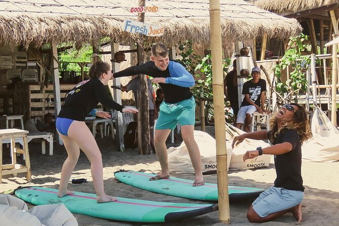 The funniest private 2 hour surf lesson, Canggu - Timing in Bali: why your start time might change